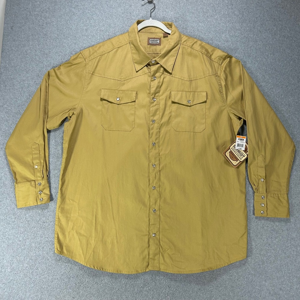C.E. Schmidt Workwear Western Shirt Mens 2XLT Tan Twill Workwear Western
